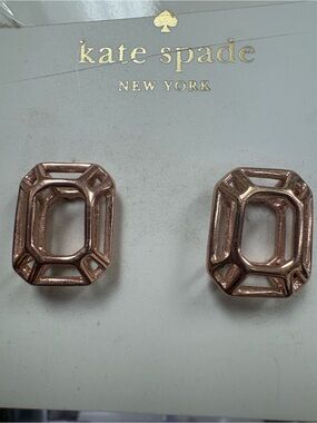 kate spade Rose Gold Open Octagon Stud Earrings